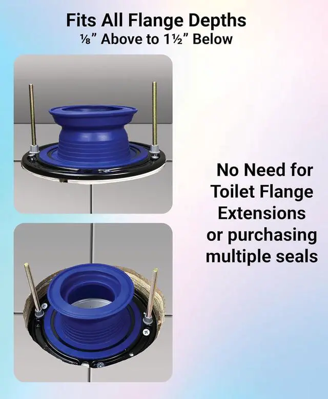 Alt view image 5 of 7 - One N Done Toilet Flange Repair Kit - Toilet Kit For Low or Broken Toilet Flange. Toilet Wax Ring Replacement Kit W/Toilet Flange Extender Kit. No Wax Ring For Toilet Bowl Or Toilet Seal Required (1)