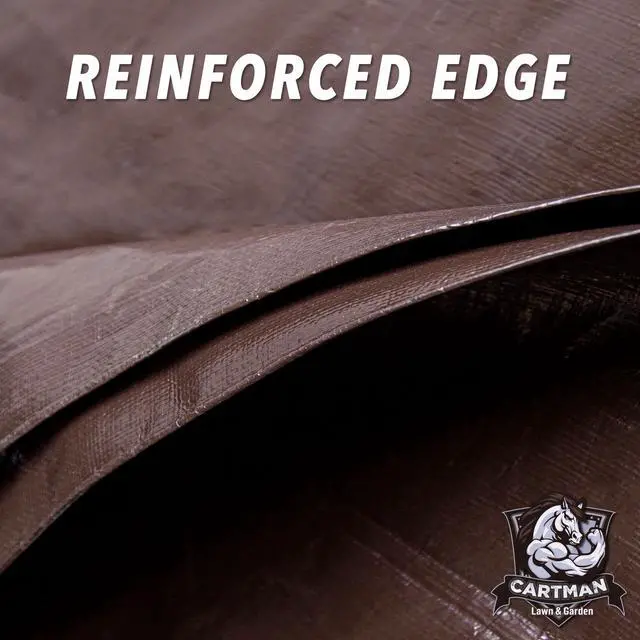 Alt view image 5 of 7 - 8x10Ft Industrial Waterproof Poly Tarp Cover 20 Mil, Brown | Ultra-thick rugged tarp; built for industrial equipment, farm storage and prolonged all-weather outdoor coverage