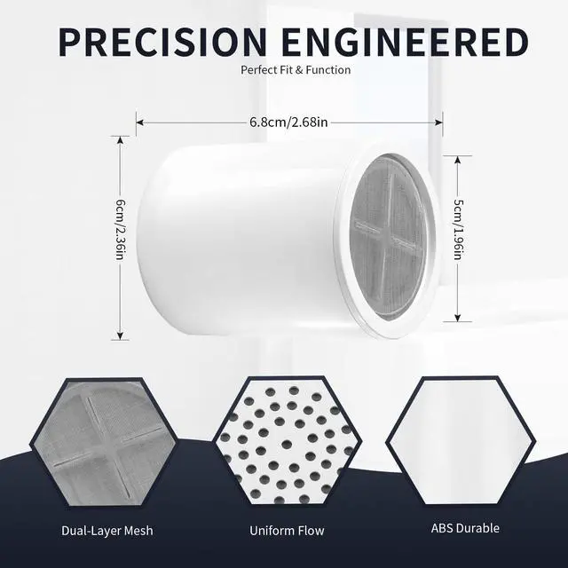 Alt view image 2 of 5 - Shower Filter Cartridge Compatible with Eskiin Shower Head, 3 Pack | Multistage media reduces hard water & chlorine. Compatible with Eskiin shower head. Tool-free installation in minutes
