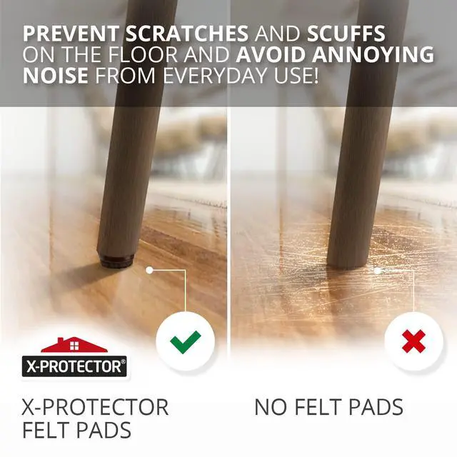 Alt view image 5 of 6 - Nail-on Felt Pads 40 PCS - 0.85" Felt Furniture Pads | Brown Chair Leg Floor Protectors - Nail in Furniture Pads for Furniture Legs - The Best Felt Chair Pads for Hardwood Floors