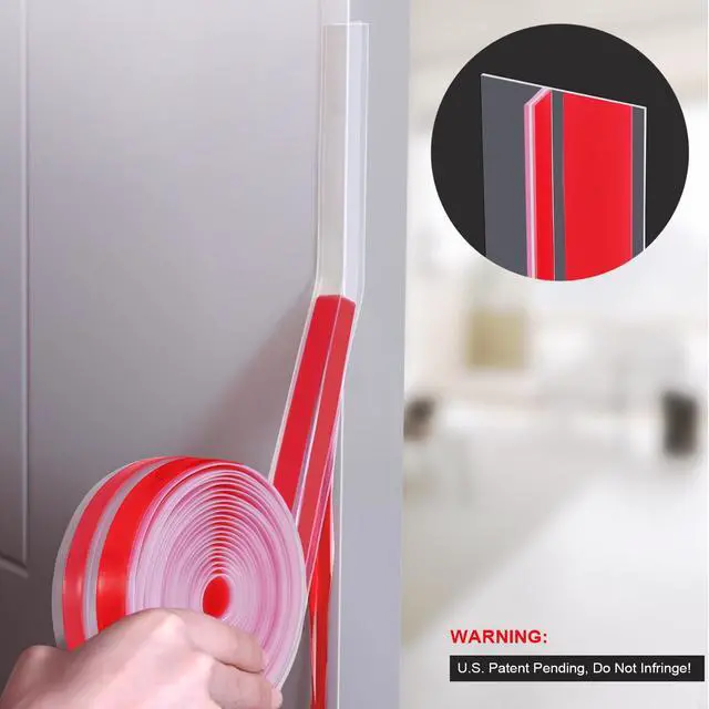 Alt view image 2 of 5 - T-Shaped Silicone Door Weather Stripping, Clear, 1.38" W x 20 ft | T-shaped design helps the seal stay in place on door frames while reducing drafts, energy loss, and outside noise