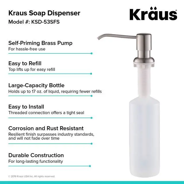 Alt view image 4 of 7 - Boden Kitchen Soap and Lotion Dispenser in Spot Free Stainless Steel, KSD-53SFS