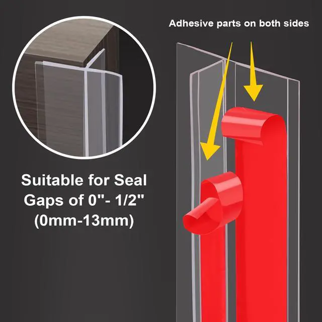 Alt view image 4 of 5 - T-Shaped Silicone Door Weather Stripping, Clear, 1.38" W x 20 ft | T-shaped design helps the seal stay in place on door frames while reducing drafts, energy loss, and outside noise