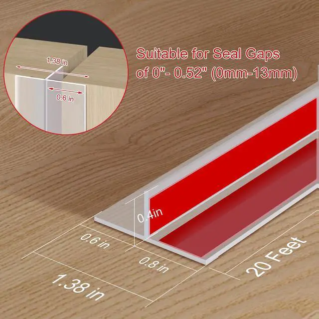 Alt view image 3 of 5 - T-Shaped Silicone Door Weather Stripping, Clear, 1.38" W x 20 ft | T-shaped design helps the seal stay in place on door frames while reducing drafts, energy loss, and outside noise