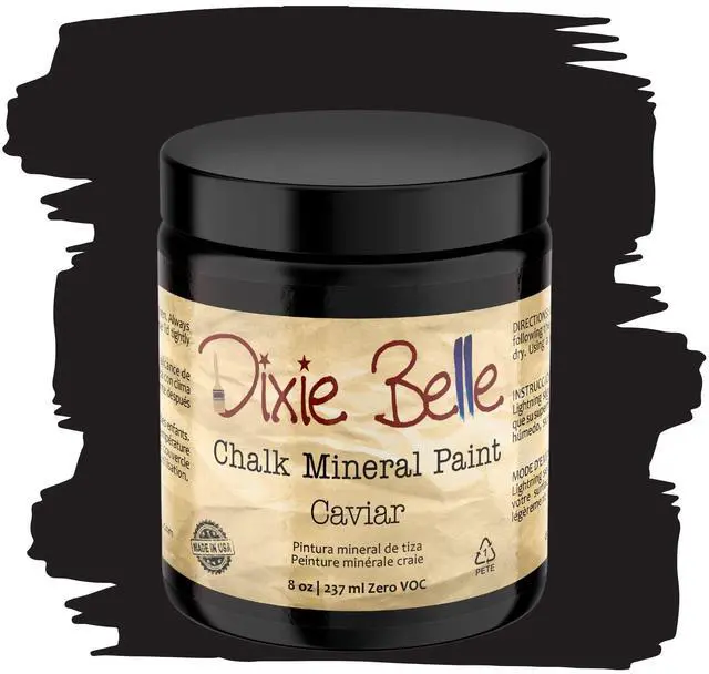 Main image of Chalk Mineral Paint Caviar (8oz) | Matte Black Chic Chalk Mineral DIY Furniture Paint, Cabinets,Eco-Friendly Low Odor Wood, Metal & More