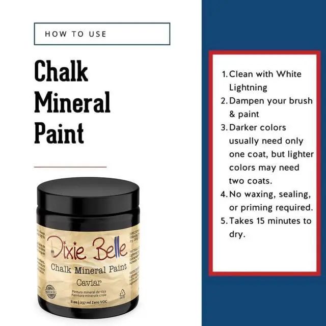Alt view image 3 of 7 - Chalk Mineral Paint Caviar (8oz) | Matte Black Chic Chalk Mineral DIY Furniture Paint, Cabinets,Eco-Friendly Low Odor Wood, Metal & More