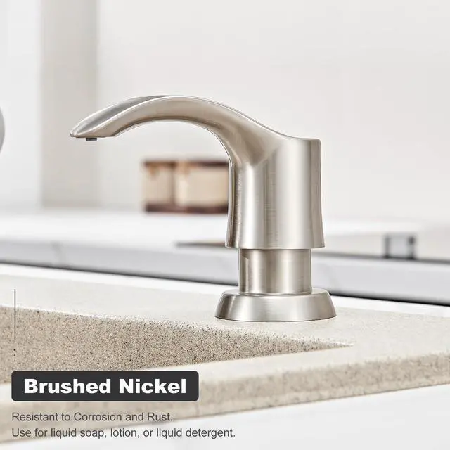 Alt view image 5 of 7 - Kitchen Sink Soap Dispenser - Brushed Nickel, G080BN-G | Sink Soap Dispenser Pump with 40" Silicone Soap Dispenser Extension Tube, Say Goodbye to Frequent Refills