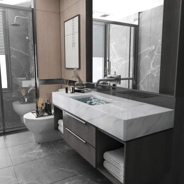 Alt view image 3 of 7 - Extra Wide Marble Granite Peel and Stick Wallpaper Ivory White | 31.5x157inch Light Countertop Contact Paper for Kitchen Bathroom Self-Adhesive Waterproof Marble Wall Paper Roll Vinyl Wrap