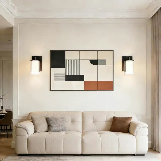Alt view image 5 of 7 - Wall Sconces Set of Two, Modern Matte Black Vanity Wall Lights | Double Clear Glass Shades With E26 Base, Farmhouse Wall Lights For Bathroom, Bedroom, Living Room, Mirror And Hallway