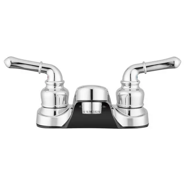 Alt view image 7 of 7 - Lynden Bathroom Sink Faucet, Metallic Plated ABS (Chrome) | Lightweight, rustproof, and easy to install; smooth valve control for kitchen, bath, or laundry sinks. Durable plastic build