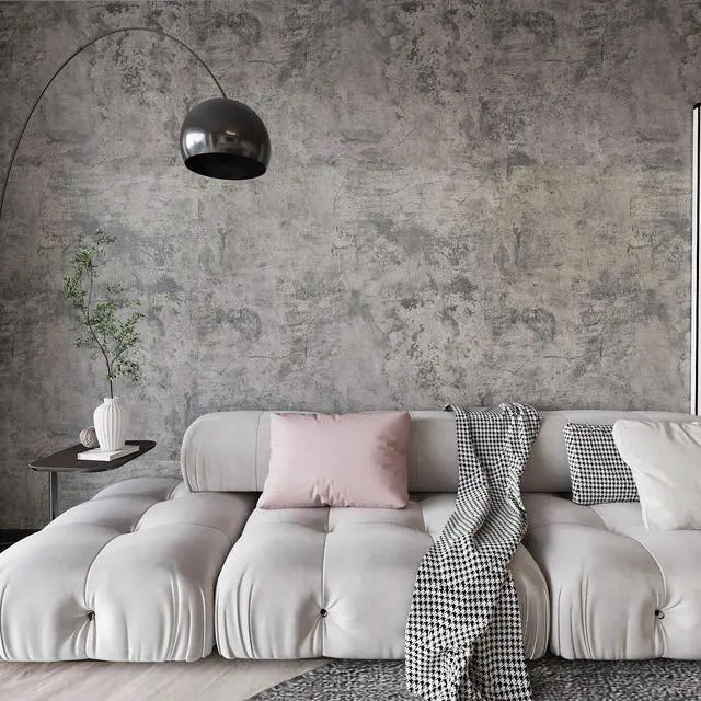 Main image of Concrete Wallpaper Peel and Stick Grey Cement Contact Paper Industrial Style Self Adhesive Waterproof Removable Decorative Wall Covering Vinyl Film Furniture Stickers for Floor Wall Cabinets