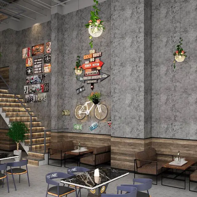Alt view image 3 of 7 - Concrete Wallpaper Peel and Stick Grey Cement Contact Paper Industrial Style Self Adhesive Waterproof Removable Decorative Wall Covering Vinyl Film Furniture Stickers for Floor Wall Cabinets