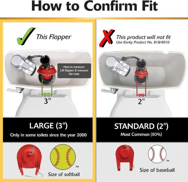Alt view image 3 of 6 - Large 3-Inch Premium Toilet Flapper (2 Pack)