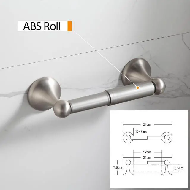 Alt view image 3 of 7 - Bathroom Accessory Set, Brushed Nickel Adjustable Expandable Towel Bar 4-Piece Bathroom Hardware Set Wall Mounted