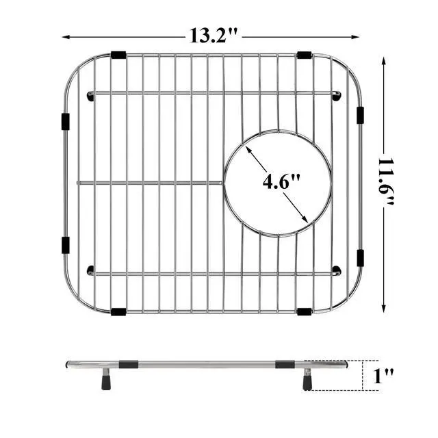 Alt view image 2 of 7 - Sink Protectors for Kitchen Sink Universal Double Bowl | 304 Premium Stainless Steel Sink Bottom Grid 13.2"x11.6", Kitchen Sink Protector Grid Sink Grate Rack Rear Drain, 2 Pcs