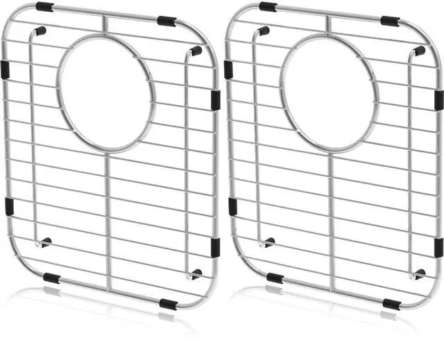 Main image of Sink Protectors for Kitchen Sink Universal Double Bowl | 304 Premium Stainless Steel Sink Bottom Grid 13.2"x11.6", Kitchen Sink Protector Grid Sink Grate Rack Rear Drain, 2 Pcs