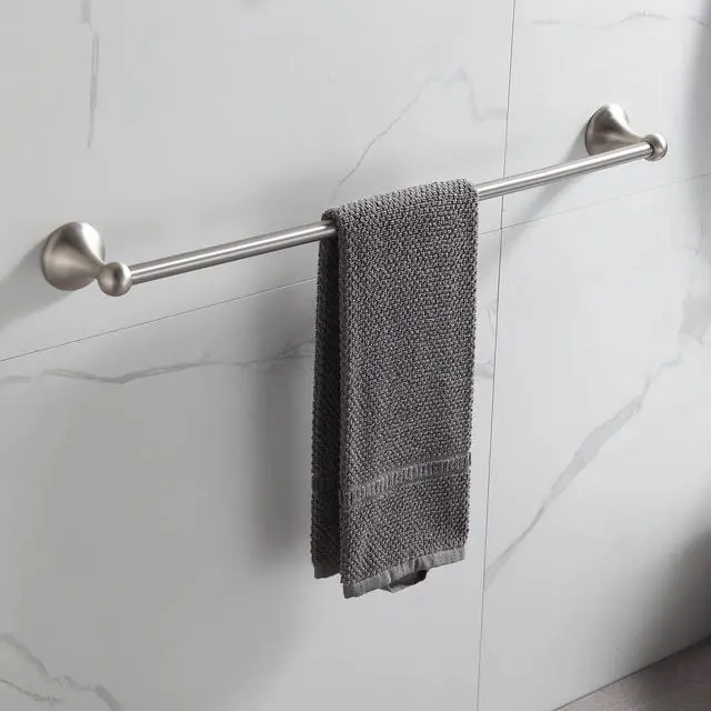 Alt view image 6 of 7 - Bathroom Accessory Set, Brushed Nickel Adjustable Expandable Towel Bar 4-Piece Bathroom Hardware Set Wall Mounted
