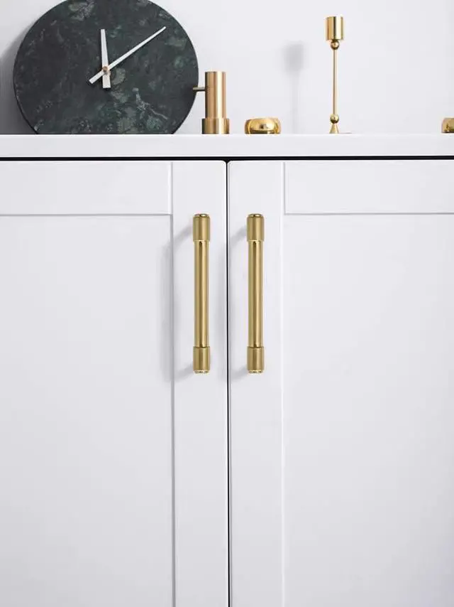 Alt view image 3 of 7 - 10 Pack 5 Inch Brushed Gold Cabinet Pulls Satin Brass Drawer Pulls Kitchen Cabinet Hardware Kitchen Handles for Cabinets Cupboard Handles Drawer Handles