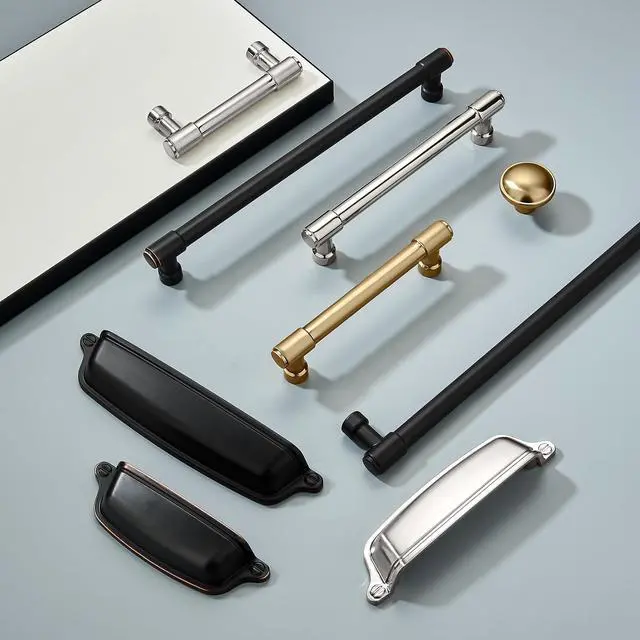 Alt view image 6 of 7 - 10 Pack 5 Inch Brushed Gold Cabinet Pulls Satin Brass Drawer Pulls Kitchen Cabinet Hardware Kitchen Handles for Cabinets Cupboard Handles Drawer Handles