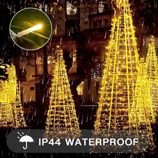 Alt view image 7 of 7 - String Lights Indoor Plug in 100 LED Christmas Lights Warm White | 33ft Outdoor Lights with Remote Timer 8 Modes Fairy Classroom Lights for Bedroom Dorm Xmas Tree Wedding Waterproof