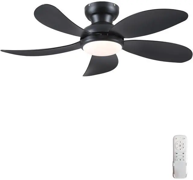 Main image of 42"Black Low Profile Flush Mount Ceiling Fans with Lights and Remote | Super Large Airflow with 6 Wind Speeds, Reversible, Dimmable 3 CCT LED, 30W Noiseless DC Motor,Timer, for Bedroom Kitchen