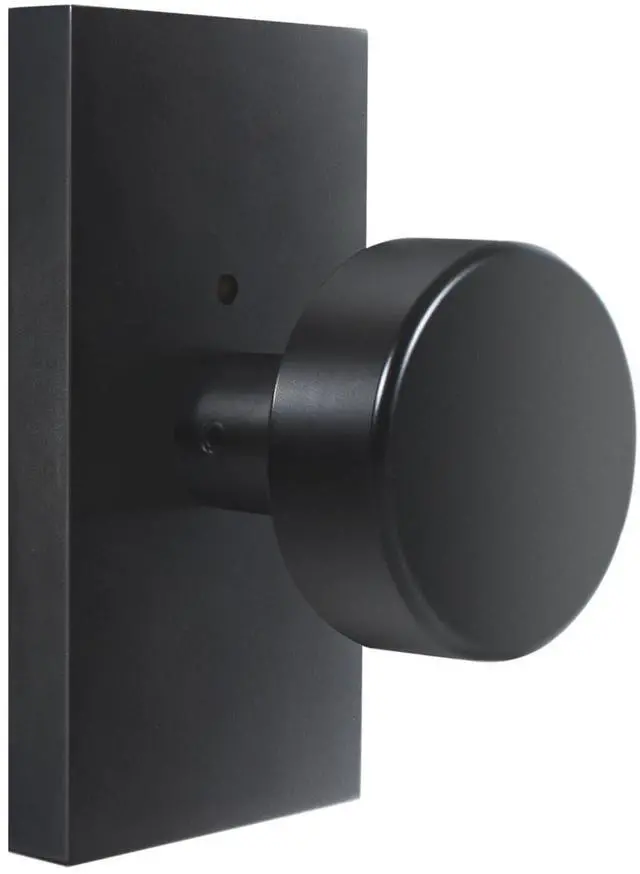 Main image of Black Door Knobs Matte Black Privacy Door Knobs Interior with Lock | Modern Round Black Door Knobs Door Handles for Bedroom Bathroom, Rectangle Rosette