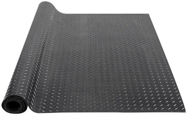 Main image of Diamond-Plate Rubber Flooring Roll, 3 mm x 4 ft x 6 ft Garage Floor Mat, SBR Rubber Garage Flooring Roll, Easy to Clean, Diamond Plate Rubber Mat for Under Cars, Garage Industry Gym, Black