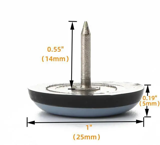 Alt view image 3 of 7 - 1" Nail on Furniture Sliders (24 Pack) - Heavy Duty PTFE (Teflon) Chair Sliders Glides Wooden Furniture Movers Move Your Furniture Easily & Safety - Best Chair Leg Floor Protectors