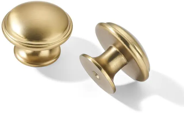 Main image of 10 Pack Knob Champagne Bronze Cabinet knobs 1-1/4 inch Solid Heavy Duty Tradition Bifold Closet Door Mushroom Knobs Cabinet Hardware for Kitchens cabinets Dresser Bathroom