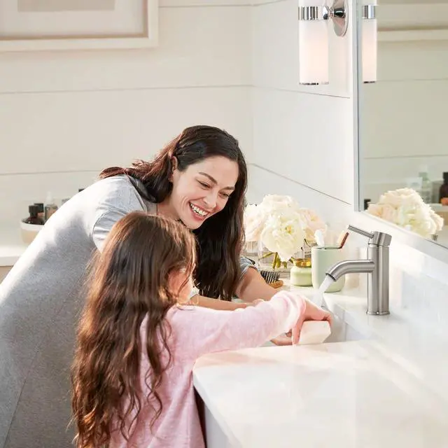 Alt view image 6 of 6 - Brushed Nickel Bathroom Faucet Single Handle Bathroom Vanity Sink Faucet with Pop-up Drain, Rv Lavatory Vessel Faucet Basin Mixer Tap with Deck Plate
