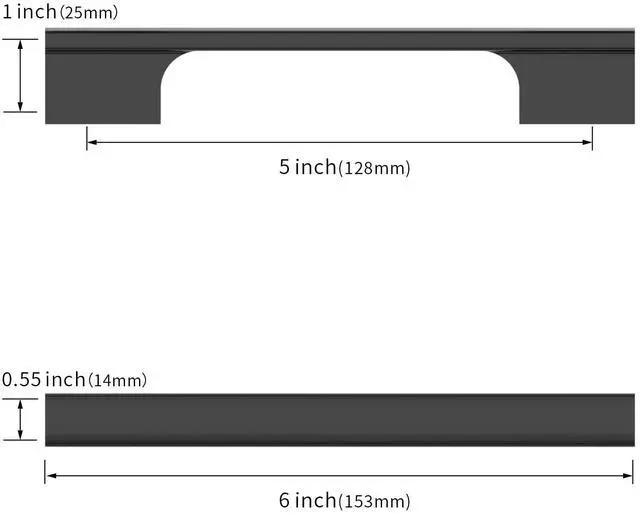 Alt view image 3 of 6 - 10 Pack 5 Inch(128mm) Matte Black Cabinet Pulls Kitchen Cabinet Handles Black Cabinet Pulls Cabinet Hardware for Cupboard Drawer