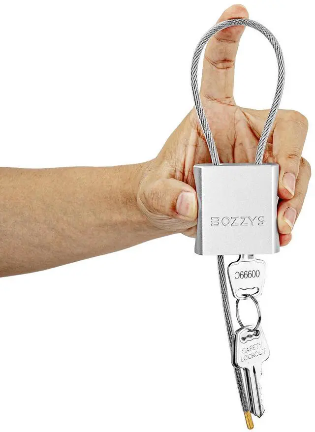 Main image of Cable Padlock with 3 Keys | L 1.15ft(0.35m),D 1/6in(4mm) Adjustable Steel Cable Lock | Aluminum Locks for Bikes, Gate, Lockers & Outdoor Gear | Weatherproof & Silver