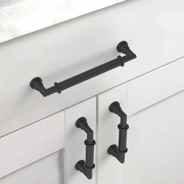 Alt view image 3 of 7 - 10 Pack 5 Inch(128mm) Matte Black Kitchen Cabinet Handles, Cabinet Pulls Kitchen Cabinet Hardware for Cupboard Drawer Pulls