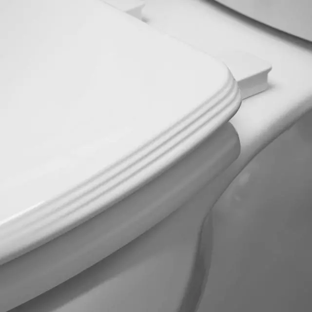Alt view image 4 of 7 - Ashland Modern Wood Toilet Seat with Decorative Edge, Slow Close, Secure Hinges, Made in USA, Elongated, White