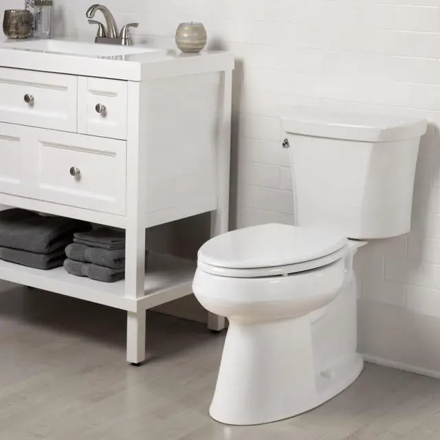 Alt view image 3 of 7 - Ashland Modern Wood Toilet Seat with Decorative Edge, Slow Close, Secure Hinges, Made in USA, Elongated, White
