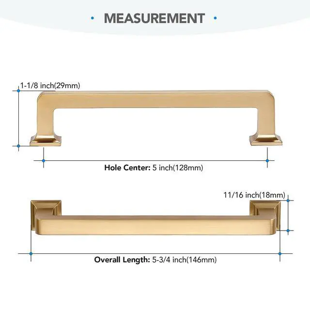 Alt view image 2 of 7 - Champagne Bronze Cabinet Handles Zinc Pulls 5 Inch 10 Pack | Solid Zinc Alloy, Simple Installation, Screws Included, Drawer Pulls for Kitchen Cupboard & Drawer Hardware