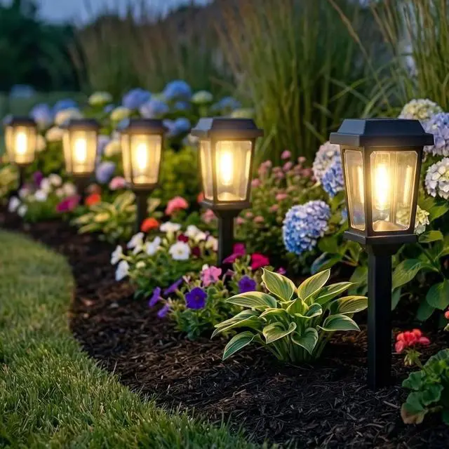 Alt view image 2 of 7 - 12 Pack Solar Lights Outdoor, Modern Solar Pathway Lights Outdoor, Waterproof Auto On/Off Garden Lights for Yard, Landscape Path, Walkway, Driveway Decor (3000K Warm White)