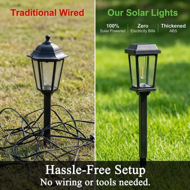 Alt view image 4 of 7 - 12 Pack Solar Lights Outdoor, Modern Solar Pathway Lights Outdoor, Waterproof Auto On/Off Garden Lights for Yard, Landscape Path, Walkway, Driveway Decor (3000K Warm White)
