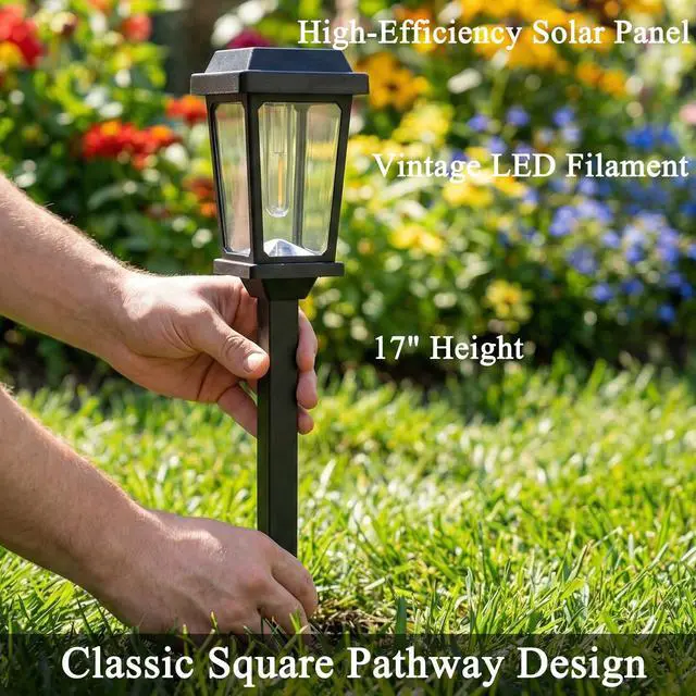 Alt view image 5 of 7 - 12 Pack Solar Lights Outdoor, Modern Solar Pathway Lights Outdoor, Waterproof Auto On/Off Garden Lights for Yard, Landscape Path, Walkway, Driveway Decor (3000K Warm White)