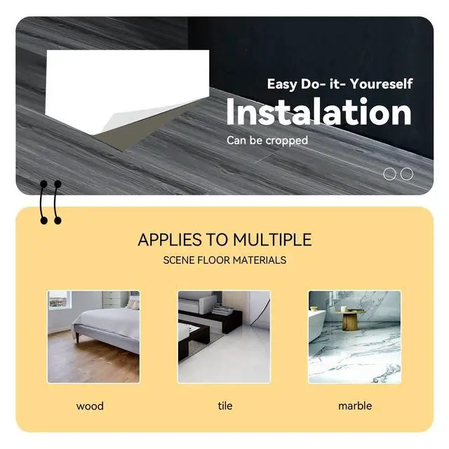 Alt view image 6 of 7 - Woodgrain Vinyl Floor Roll, 11.8" x 118", QuickApply Peel & Stick | Nonslip texture, Good for renters and DIY users, Soft woodlook finish, Works on many surfaces, Easy to cut, Waterproof