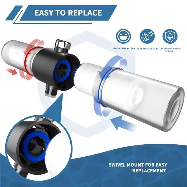 Alt view image 5 of 6 - Replacement Filter Set Compatible with Weddell Duo Shower Water Filtration | High-efficiency, Removes Chlorine/PFAS/Contaminants, Better Skin and Hair Health, 2R+2B