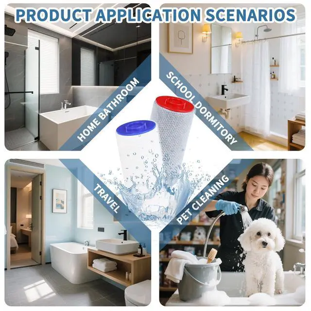 Alt view image 6 of 6 - Replacement Filter Set Compatible with Weddell Duo Shower Water Filtration | High-efficiency, Removes Chlorine/PFAS/Contaminants, Better Skin and Hair Health, 2R+2B