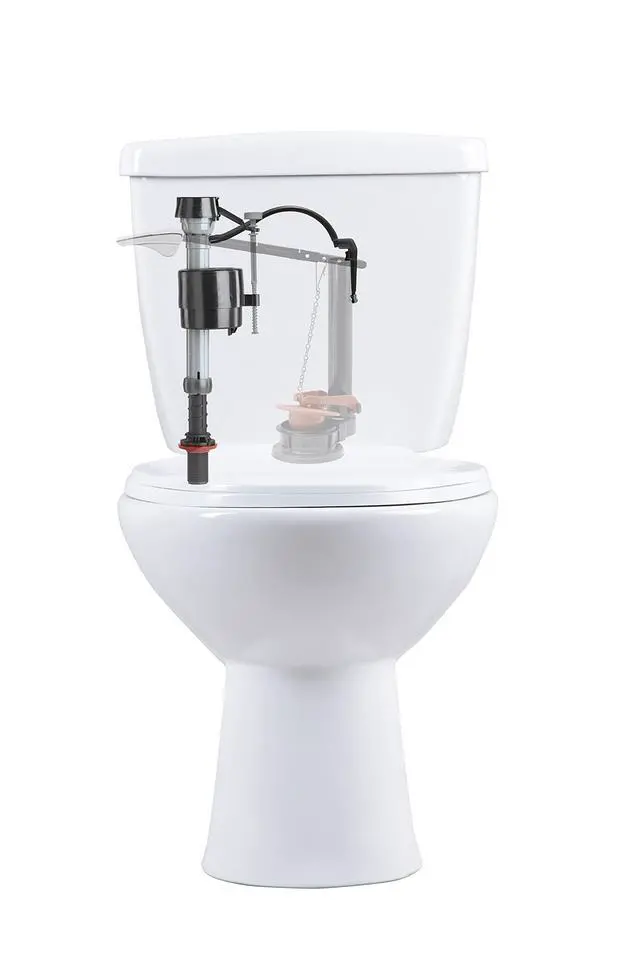 Alt view image 2 of 7 - 400A Fill Valve & 2-Inch Flapper Toilet Repair Kit | Includes 400A fill valve and solid-frame 2 in. flapper, Helps fix noisy or running toilets, Adjustable 914 in. height