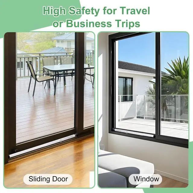 Alt view image 4 of 7 - Sliding Door Security Bar, 17-50 inch Adjustable, Window Security Bar with Rubber Tips, Sliding Door Lock Bars, for Window Safety Bars Home Apartment Safety, Home Apartment Patio Heavy Duty Interior