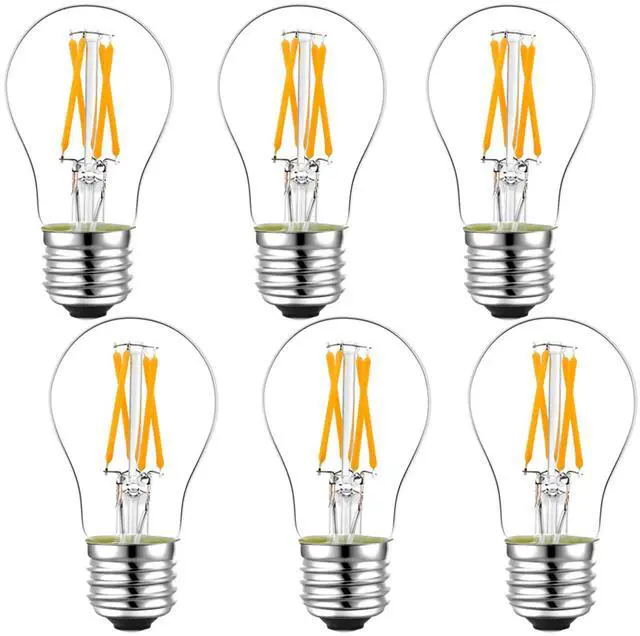 Main image of A15 E26 Led Bulb 60 watt,Dimmable,Soft White Light Bulbs,2700K | 6w=60w light bulbs,600lm,AC120V,ETL,Vintage,Edison bulbs,E26 Bulb for Ceiling Fan light bulbs,Appliance,Refrigerator,6 Pack
