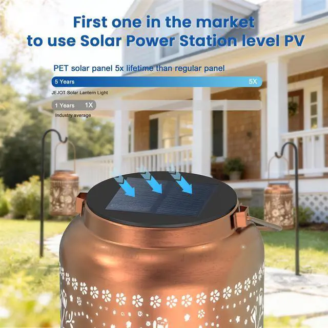 Alt view image 5 of 7 - Hummingbird Solar Lanterns Outdoor Waterproof,Birthday Gift for Women | Gifts for Mom Grandma, Metal Hanging Solar Light for Yard Garden Porch Landscape Deconration-1Pack