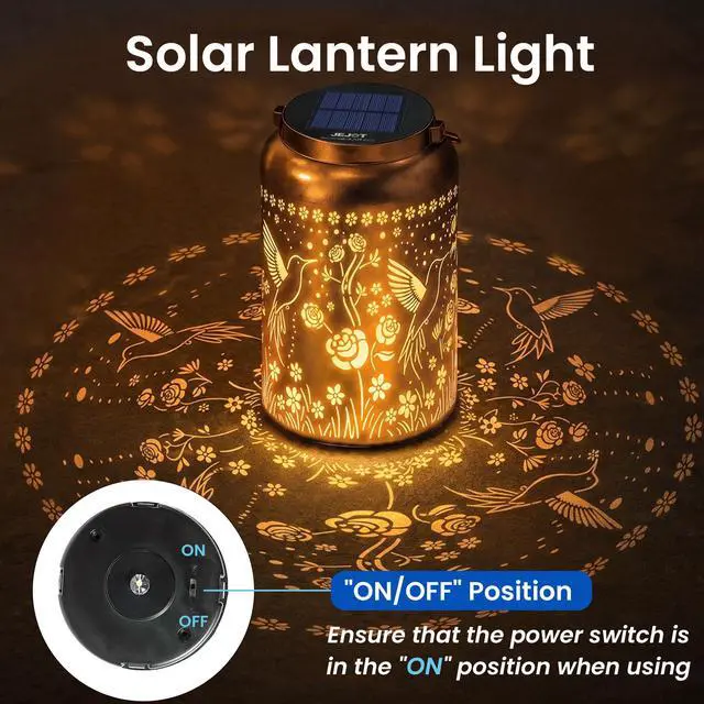 Alt view image 4 of 7 - Hummingbird Solar Lanterns Outdoor Waterproof,Birthday Gift for Women | Gifts for Mom Grandma, Metal Hanging Solar Light for Yard Garden Porch Landscape Deconration-1Pack