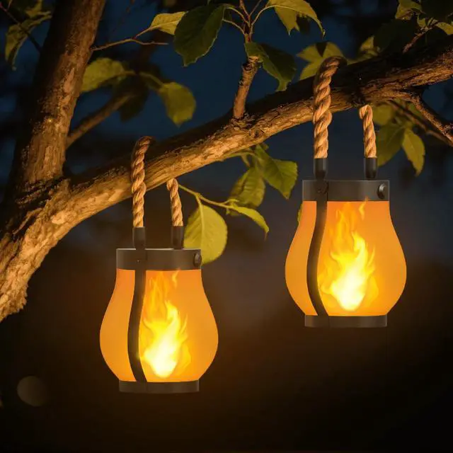 Main image of Gen2 Solar Lanterns Outdoor Waterproof with Ultra-Real Flame | USB/Solar Charging & 2-Mode, Waterproof Decorative Hanging/Table Light for Pathway Garden Patio Yard Decor Gifts for Women, 2