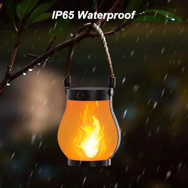 Alt view image 7 of 7 - Gen2 Solar Lanterns Outdoor Waterproof with Ultra-Real Flame | USB/Solar Charging & 2-Mode, Waterproof Decorative Hanging/Table Light for Pathway Garden Patio Yard Decor Gifts for Women, 2
