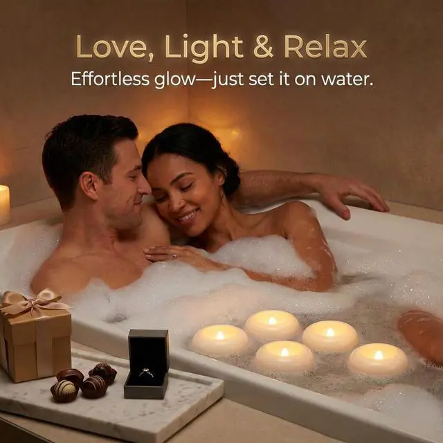 Alt view image 3 of 7 - 24pcs Flameless Candles Waterproof, 200Hr 2.2LED Tea Lights with Battery, Water-Activated Candles for Pool, Wedding Centerpieces, Bath & Spa, Home Decoration (Elegant White)